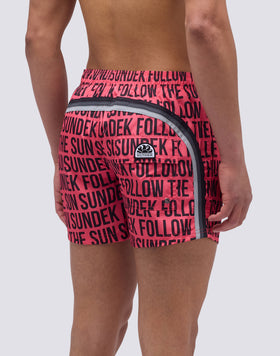 MAILLOT DE BAIN COURT TAILLE ÉLASTIQUE ÉCRITS DE RÉDUCTION