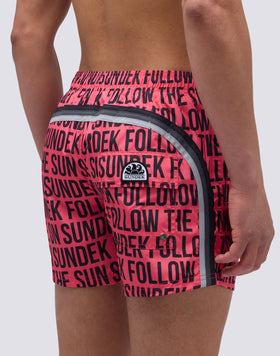 MAILLOT DE BAIN COURT TAILLE ÉLASTIQUE ÉCRITS DE RÉDUCTION