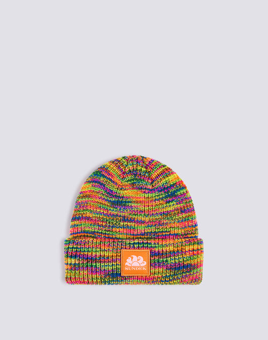BONNET POUR ENFANT À CÔTES AVEC LOGO