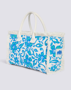 REGULAR TOTE BAG EFFETTO STONE WASHED CON STAMPA SK23