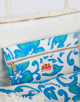 REGULAR TOTE BAG EFFETTO STONE WASHED CON STAMPA SK23