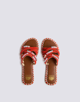 CIABATTA CON LACCI E PERLINE IBIZA