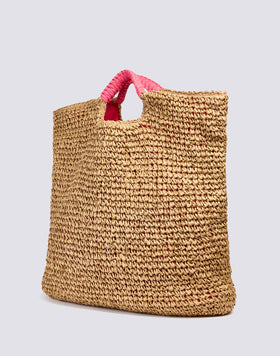 MAXI BORSA IN PAPER STRAW INTRECCIATA
