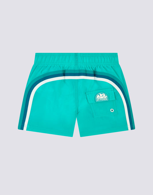 MAILLOT DE BAIN COURT FRISSÉ TAILLE ÉLASTIQUE