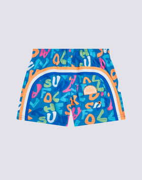 SWIMSHORTS SHORT ELASTICATED WAIST REPREVE® PRINT MULTIPOP