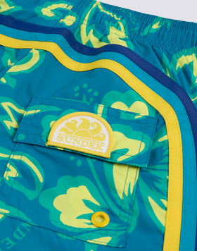 REPREVE® ELASTICATED WAIST SHORT SWIMSHORTS WITH SK23 PRINT