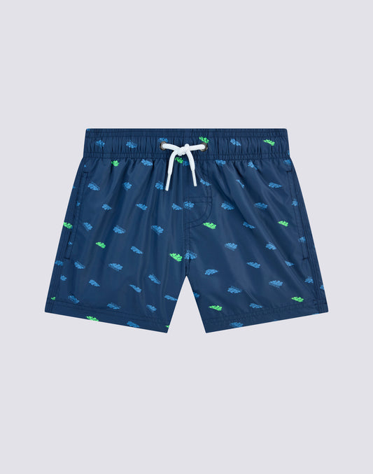 COSTUME DA BAGNO CORTO VITA ELASTICATA STAMPA MONOGRAM IN POLY RICICLATO
