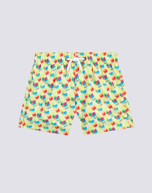 COSTUME DA BAGNO CORTO VITA ELASTICATA STAMPA SUNDRINK IN POLY RICICLATO