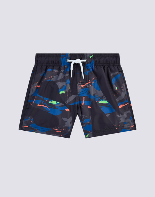 MAILLOT DE BAIN COURT REPREVE® À TAILLE ÉLASTIQUE AVEC IMPRIMÉ MACRO LOGO