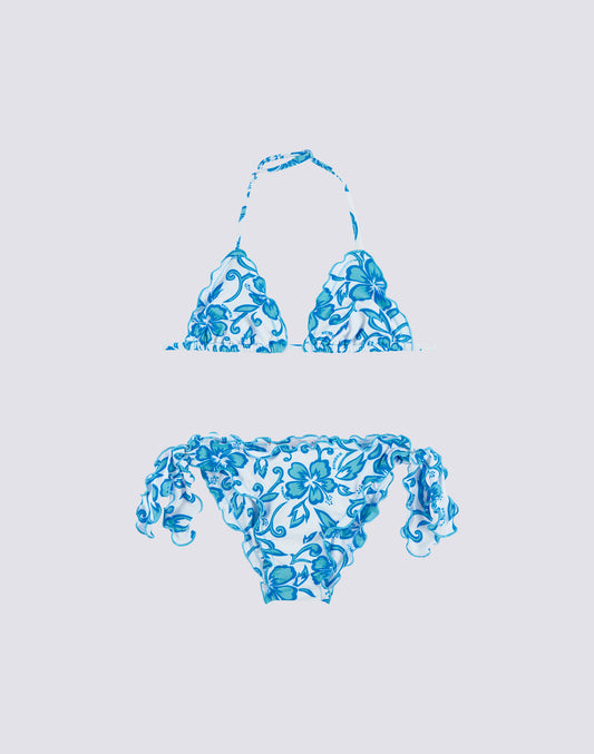BIKINI BAMBINA CON STAMPA HIBISCUS SK23