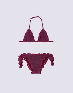 MINI MAGNOLIA BIKINI CON TOP A TRIANGOLO E SLIP CON FIOCCHI