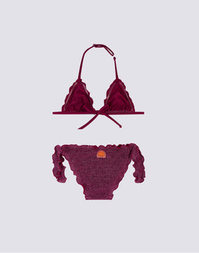 MINI MAGNOLIA BIKINI CON TOP A TRIANGOLO E SLIP CON FIOCCHI