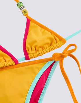 MINI BIKINI CON LACCETTI REGOLABILI E PIPING A CONTRASTO
