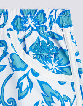 PANTALONCINO MARE CORTO BAMBINA MARGATE CON STAMPA HIBISCUS SK23