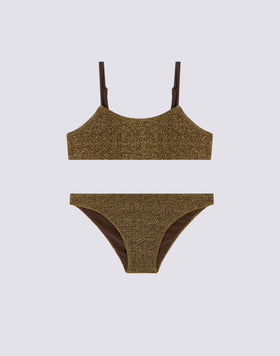 BIKINI CON TOP BANDEAU Y BRAGUITA FIJA