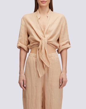 BLUSA CORTA DE LINO
