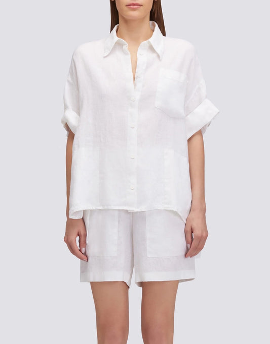 CHEMISE EN LIN TEINT DANS LA MASSE