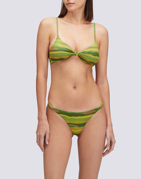 ANA - BRAGA CON TRIPLE LAZO Y ESTAMPADO ABSTRACTO DE OLAS
