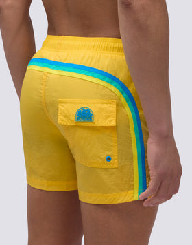 TRAJE DE BAÑO CORTO CINTURA ELÁSTICA ARRUGADA