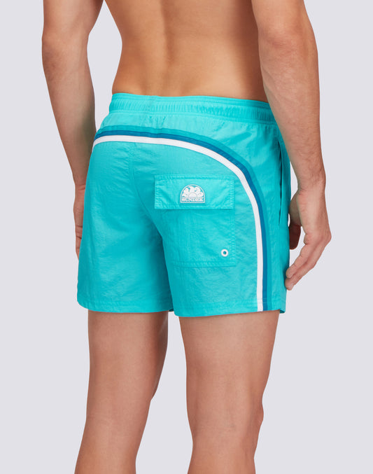 TRAJE DE BAÑO CORTO CINTURA ELÁSTICA ARRUGADA