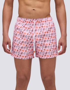 REPREVE® TRAJE DE BAÑO CORTO CON CINTURA ELÁSTICA Y SET DE PLAYA ESTAMPADO
