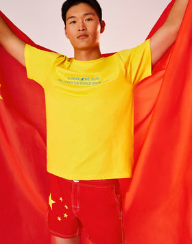 COSTUME DA BAGNO CORTO VITA ELASTICATA POLIESTERE RICICLATO REPREVE® BANDIERA CINA