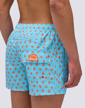 COSTUME DA BAGNO CORTO VITA ELASTICATA REPREVE® CON MINI STAMPA PALM POIS
