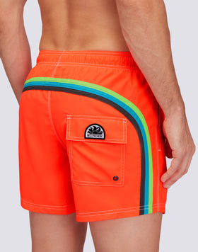 TRAJE DE BAÑO CORTO CINTURA ELÁSTICA POLIÉSTER RECICLADO REPREVE® FLUO