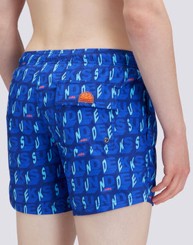 SHORT DE BAIN COURT À TAILLE ÉLASTIQUE AVEC IMPRIMÉ SUNCUBE EN POLY RECYCLÉ