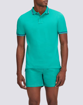 POLO BRICE EN COTON PIQUÉ AVEC DÉTAILS TRICOLORES