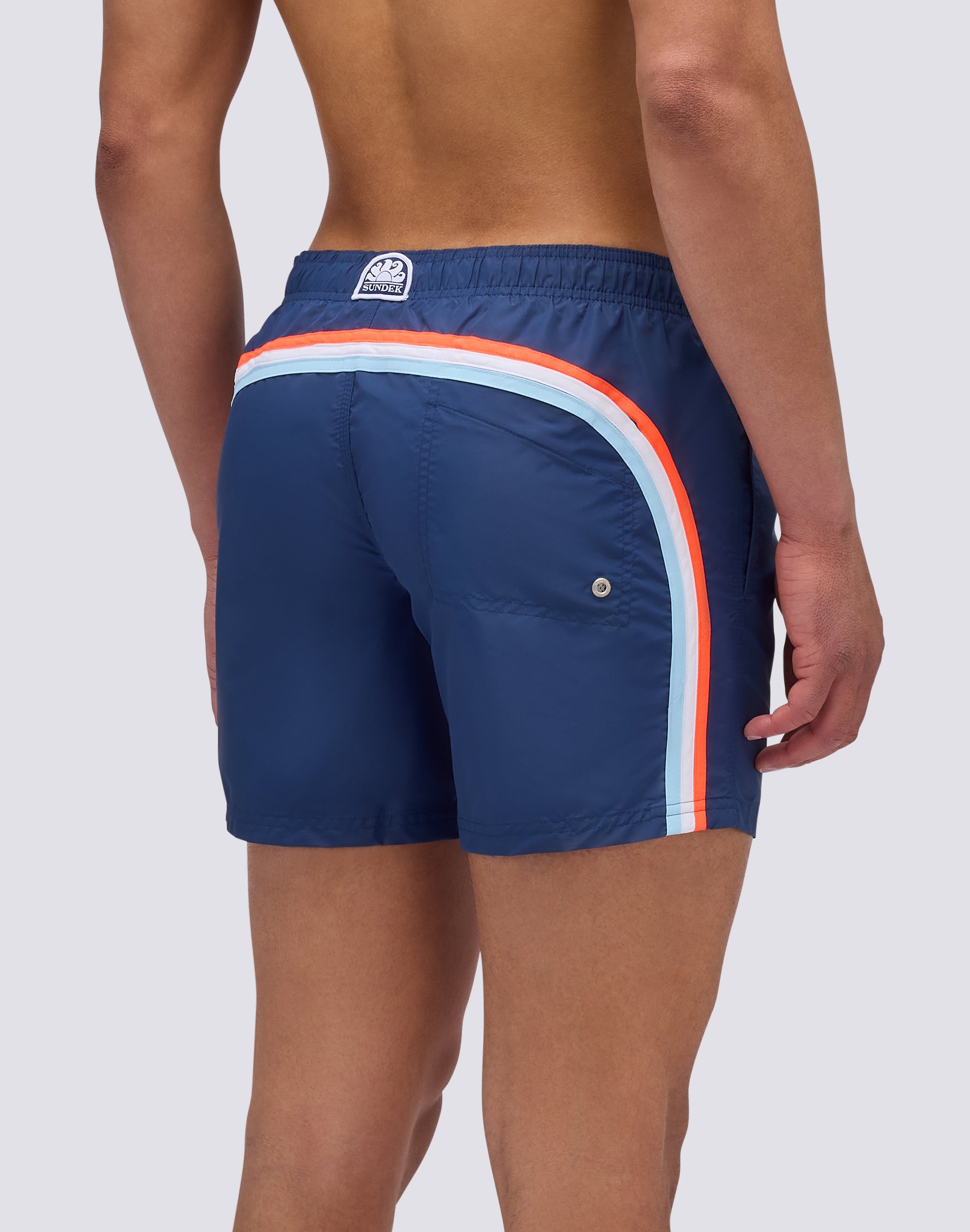 Sundek iconic taffeta elastic waist short swimsuit with pocket