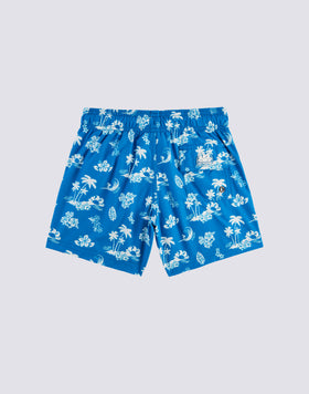 SHORT SWIMSHORTS WITH ELASTIC WAIST AND KAILUA BIT PRINT