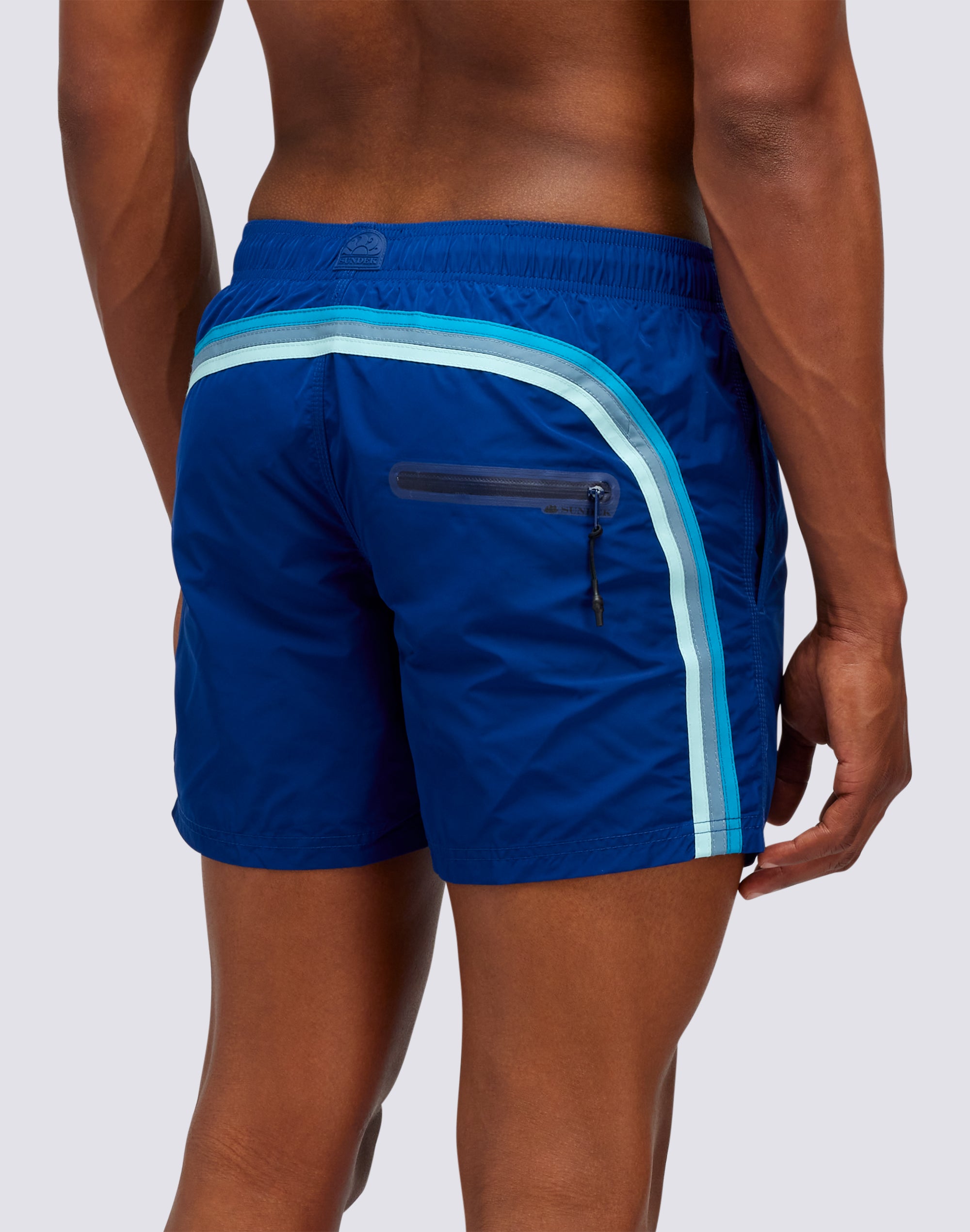 Sundek elastic waist zwemshort blauw V Sundek elastic waist zwemshort blauw V