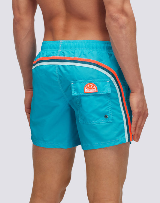 MAILLOT DE BAIN ICONIQUE EN TAFFETAS TAILLE COURTE ÉLASTIQUE