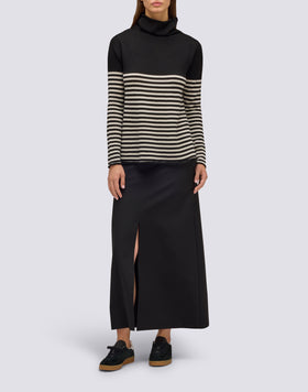 JUPE LONGUE EN TWILL POLY VISCOSE