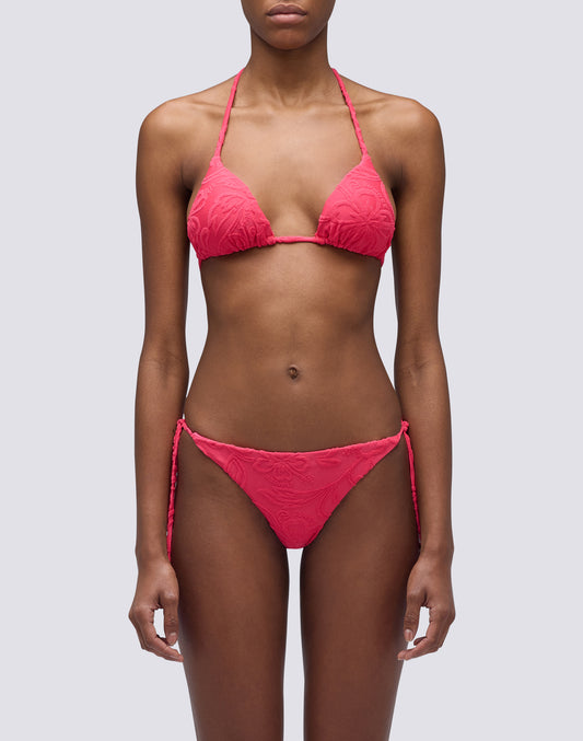 JENNIFER - TOP A TRIANGOLO IN SPUGNA CON LACCI REGOLABILI E MOTIVO SK23