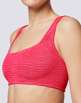 TOP BRA IN EMBOSSED FABRIC