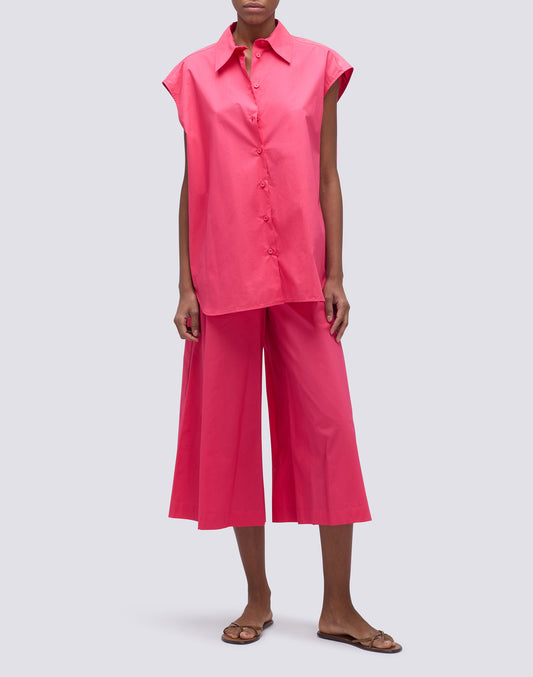 PANTALONI PALAZZO IN POPELINE