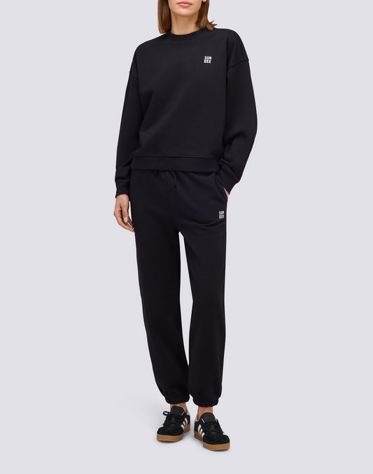 SUDADERA CON CUELLO REDONDO DESGASTADA