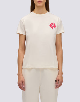 T-SHIRT FEMME COUPE RÉGULIÈRE AVEC FLEUR