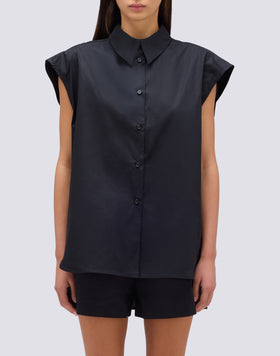 CHEMISE SANS MANCHES EN POPELINE