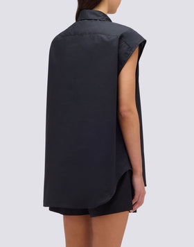 CHEMISE SANS MANCHES EN POPELINE