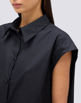CHEMISE SANS MANCHES EN POPELINE