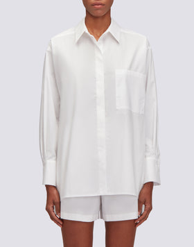 CHEMISE À MANCHES LONGUES EN POPELINE