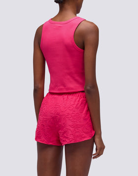 CROP TANK TOP WITH EMBROIDERED LOGO