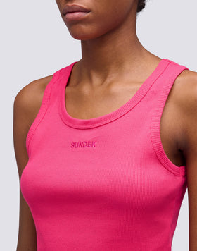 CROP TANK TOP WITH EMBROIDERED LOGO