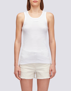 RIBBED TANK TOP WITH EMBROIDERED LOGO