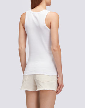 RIBBED TANK TOP WITH EMBROIDERED LOGO