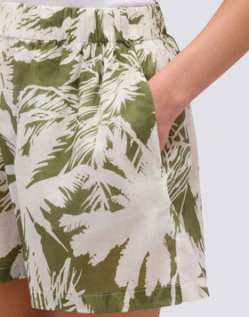 SEMI-STRETCH TROPIC SAVANA PRINT SHORTS