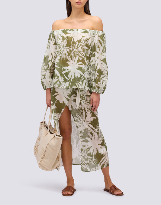 PAREO CON ESTAMPADO DE SABANA TROPICAL
